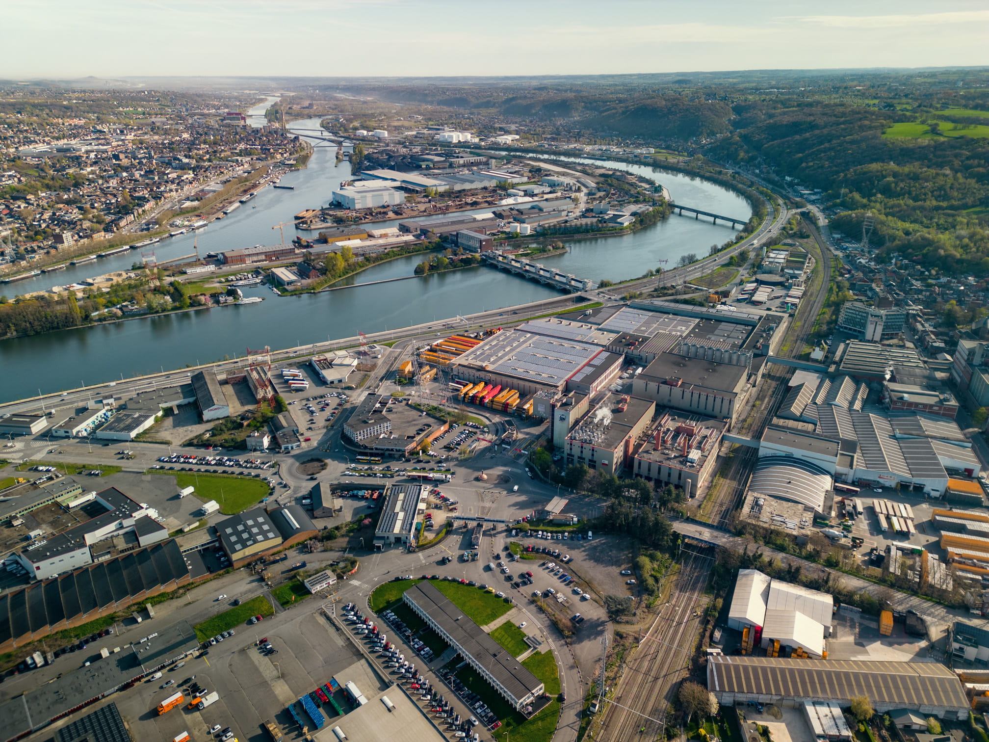Accès au Marché Matinal de Liège — vue aérienne